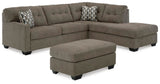 Mahoney Chocolate 2-Piece Sectional with Ottoman - image 2
