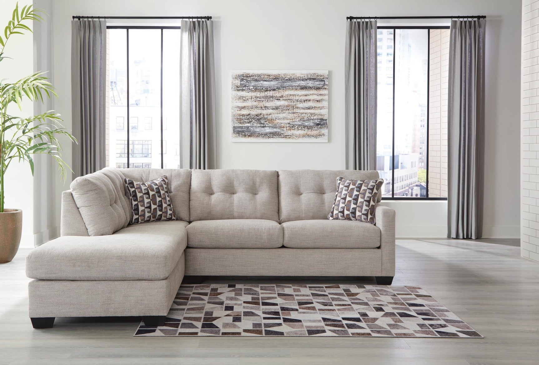 Mahoney Pebble 2-Piece Sectional with Ottoman - image 9