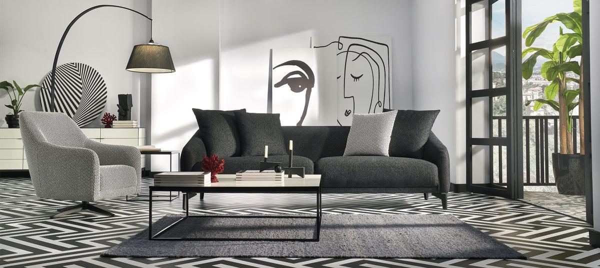 Maison Black 3-Seater Sofa - Ella Furniture