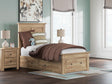 Makidern Tan Twin Panel Storage Bed from Decor Furniture