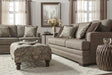 Malibu Buckhorn tan fabric sofa front view