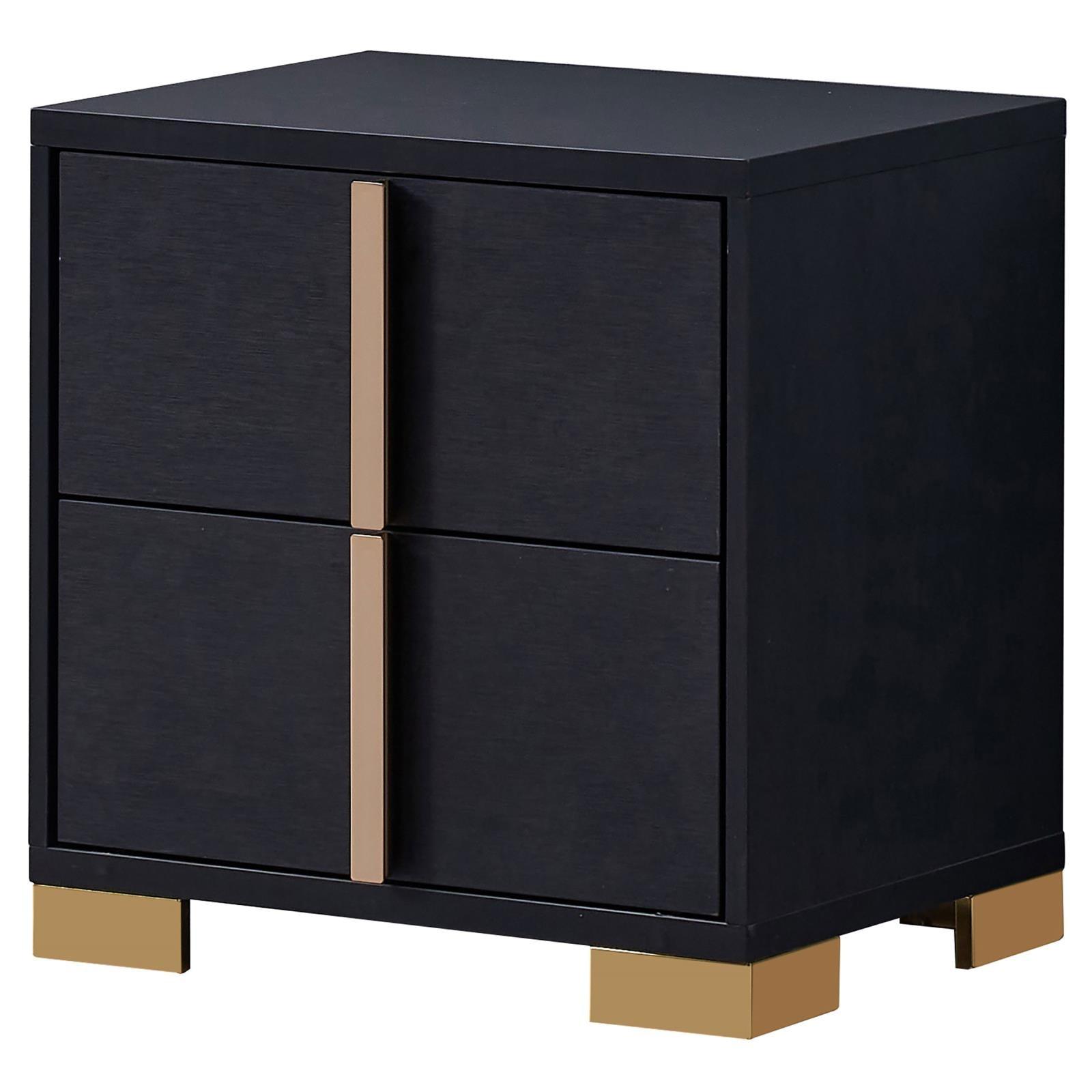 Top view of Marceline nightstand surface showcasing black finish