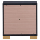 Marceline nightstand corner angle highlighting materials and finish