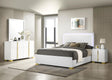 Marceline 4-Piece Full Bedroom Set with LED Headboard White - Bed and nightstand view