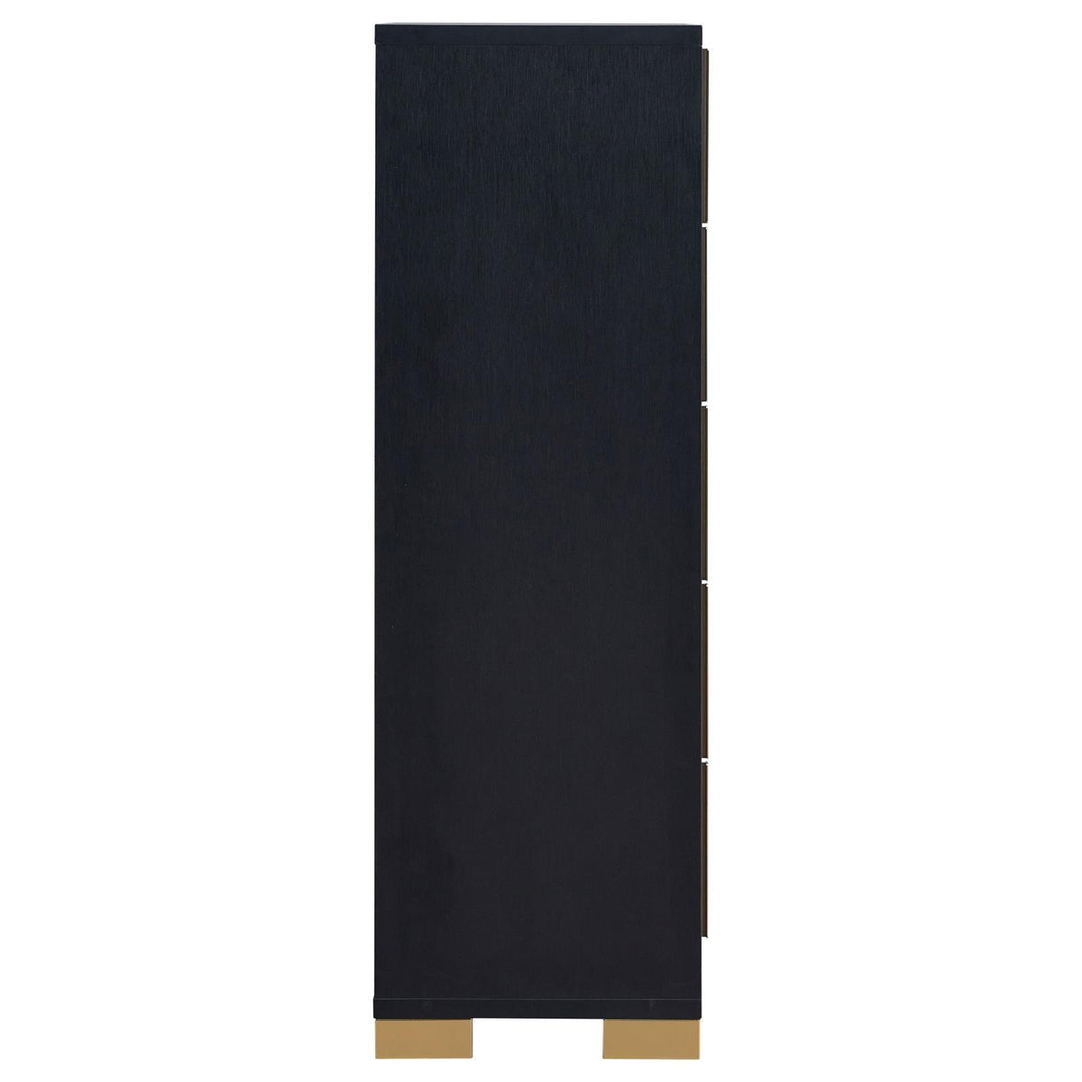 Marceline full bedroom set with LED headboard in black - front angle