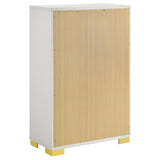 Marceline full bedroom set with LED headboard in white, front view