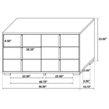 Marceline full bedroom set with LED headboard in white, front view