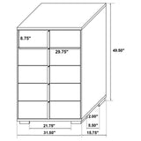Marceline full bedroom set with LED headboard in white, front view