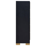 Marceline twin bedroom set with LED headboard in black, shown from front angle