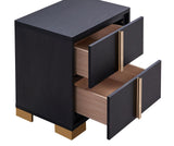 Marceline twin bedroom set with LED headboard in black, shown from front angle