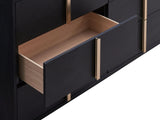 Marceline twin bedroom set with LED headboard in black, shown from front angle