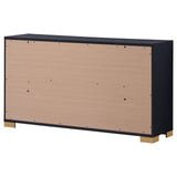 Gold hardware vertical accent on dresser