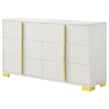 Top surface of Marceline 6-Drawer White Dresser