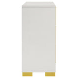 White melamine laminate texture on dresser surface