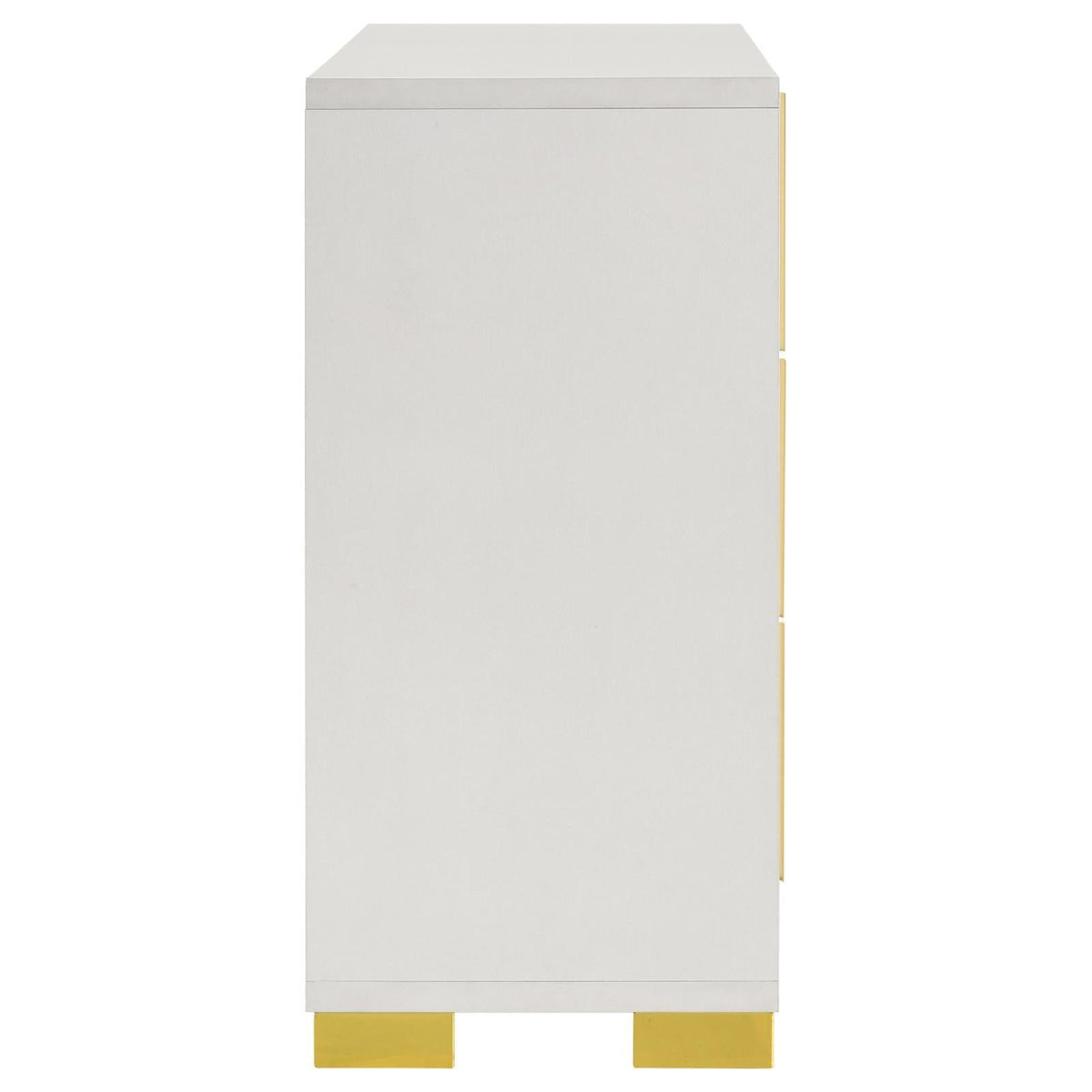 White melamine laminate texture on dresser surface