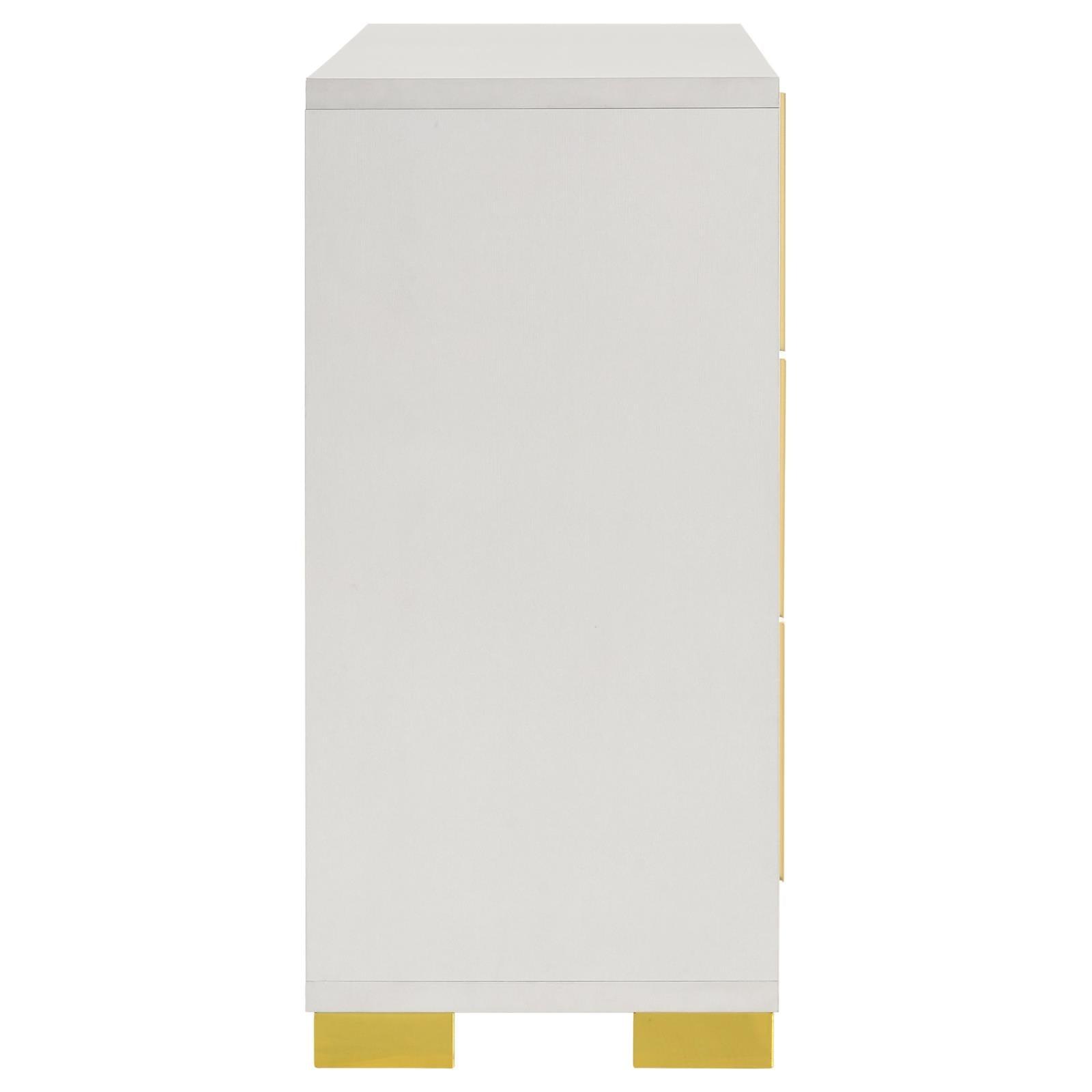 White melamine laminate texture on dresser surface