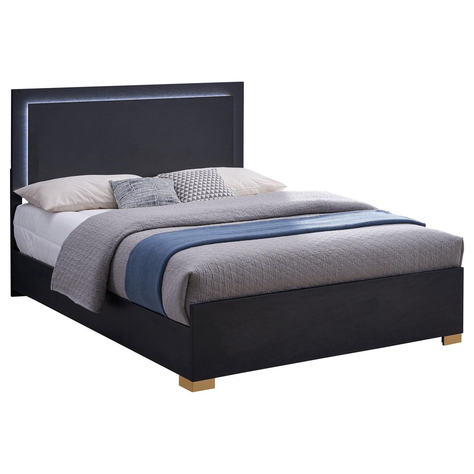 Marceline Eastern King Bed with illuminated LED headboard