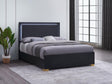 Marceline Full Bed with black LED headboard angled view