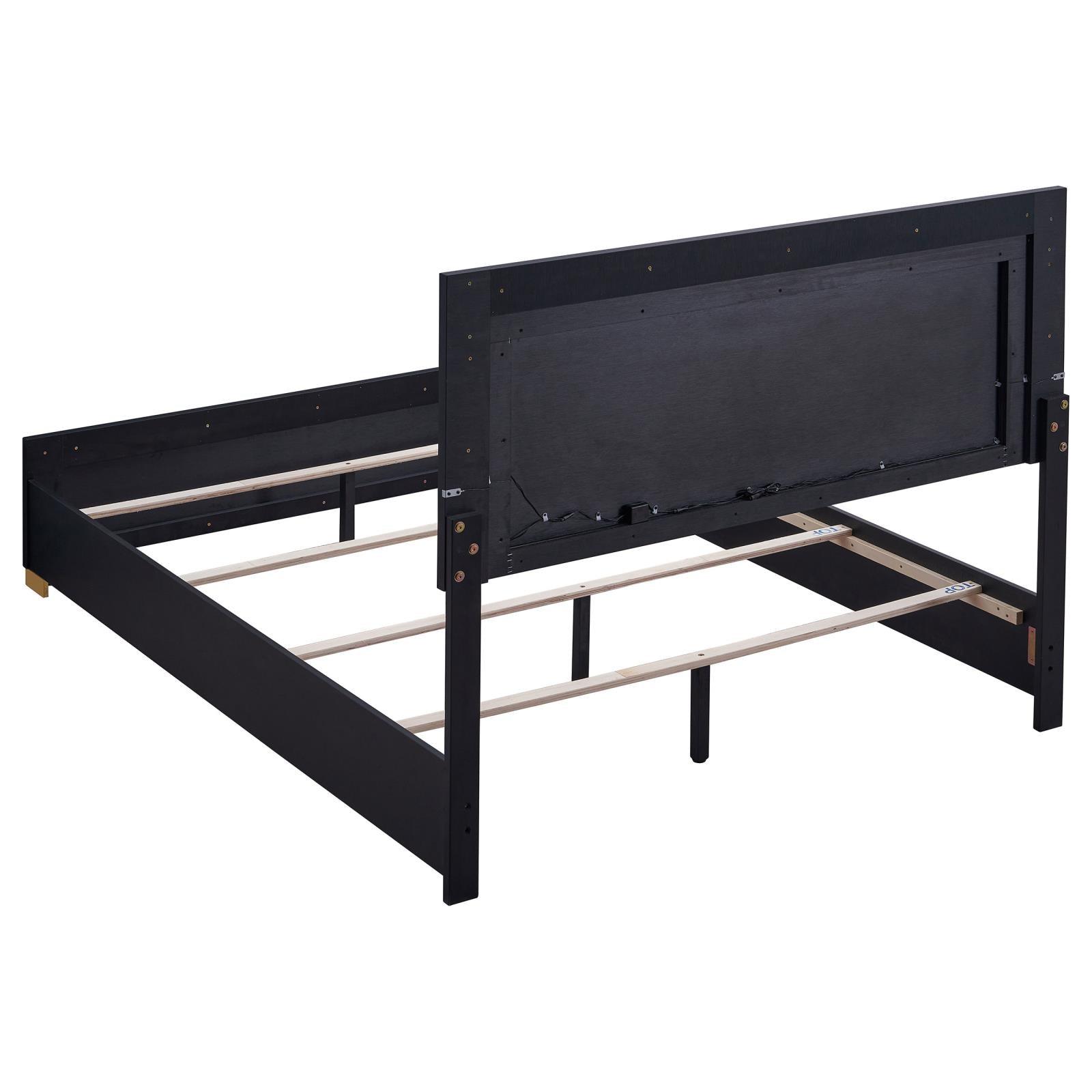 Top view showing Marceline bed frame and LED headboard