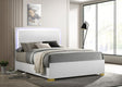 Marceline Full White Bed with LED Light Headboard angled view