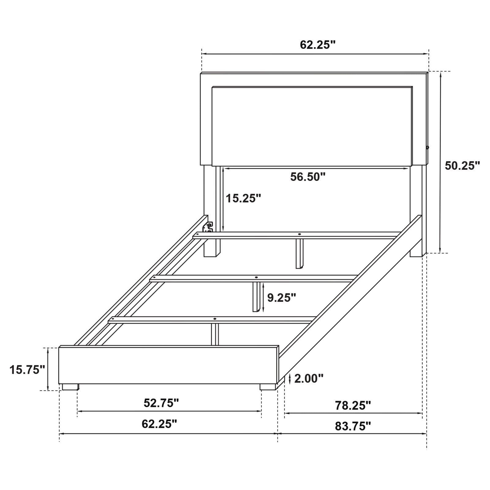 Marceline Queen Bed with LED Headboard Black assembled bed frame