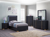 Full view of Marceline Twin Bed with LED Headboard