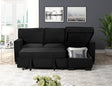 Main view of Marcos Black Sectional Sofa with pull-out bed