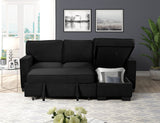 Main view of Marcos Black Sectional Sofa with pull-out bed