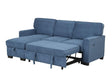front view of Marcos grey sectional sofa with pull-out bed