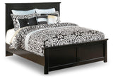 Bedroom view of Maribel Black Panel Bedroom Set bed
