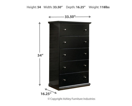 Maribel Black Panel Bedroom Set main view of bed