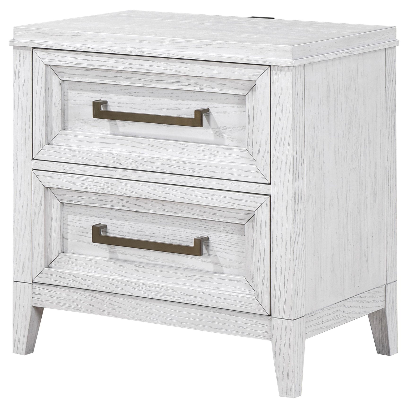 Top drawer open displaying black felt lining