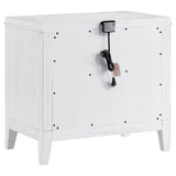 Marielle nightstand styled with bedside lamp and decor