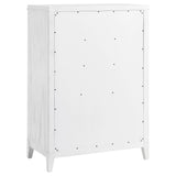 Marielle 5-drawer bedroom chest distressed white top drawer interior