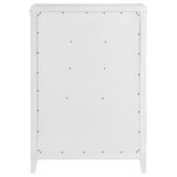 Marielle 5-drawer bedroom chest distressed white bottom drawer cedar lining