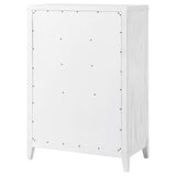 Marielle 5-drawer bedroom chest distressed white full view
