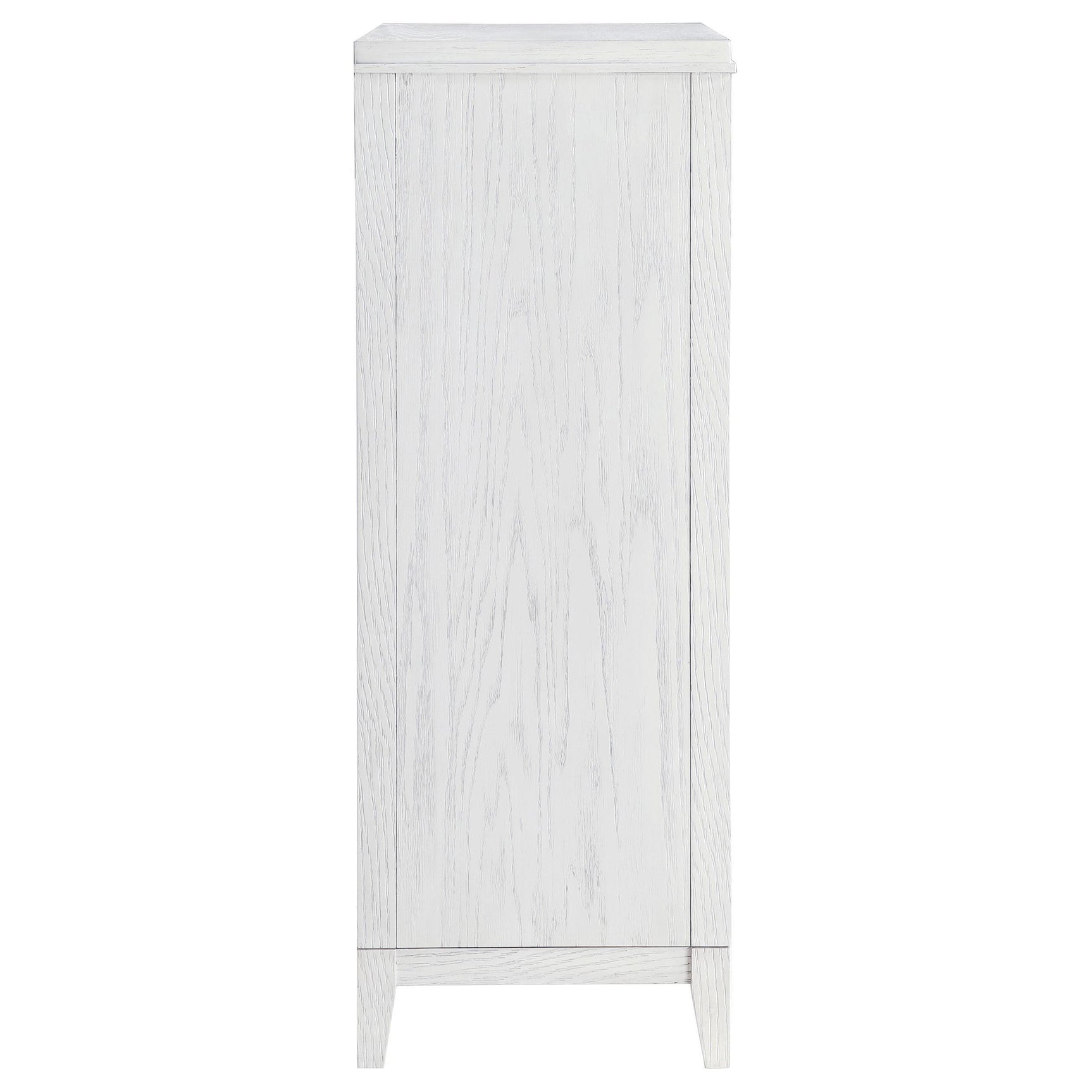 Marielle 5-drawer bedroom chest distressed white drawer open