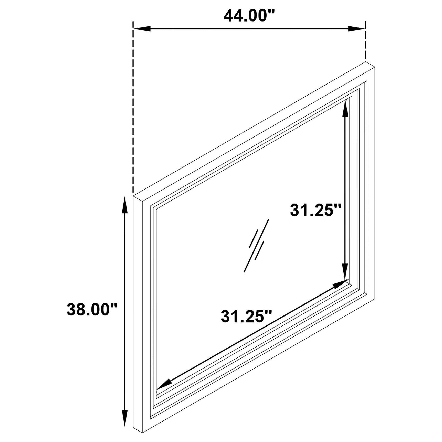 Marielle dresser mirror hanging on wall