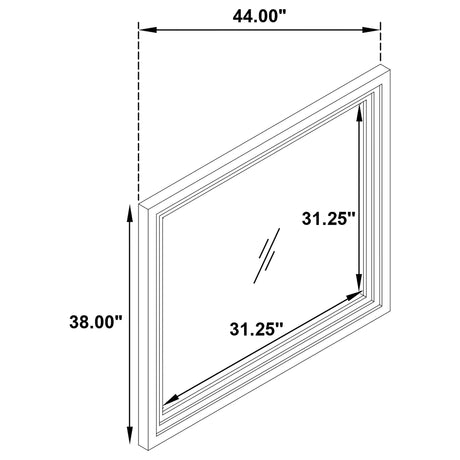Marielle dresser mirror hanging on wall