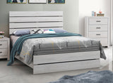 Side view of Marion Coastal White panel bed