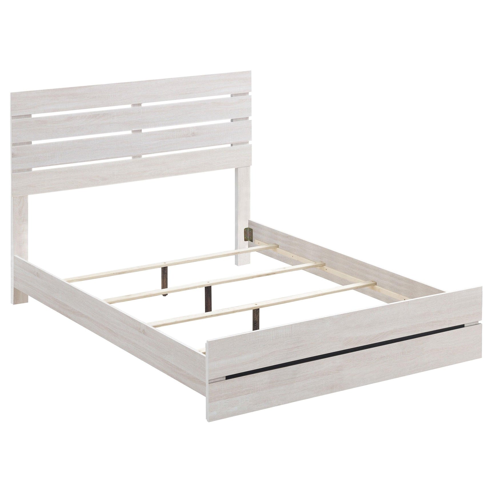 Bedroom view showcasing Marion Coastal White Panel Set bed