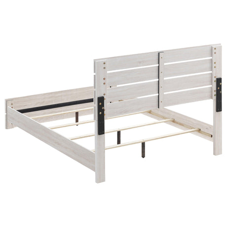 Side perspective of Marion Coastal White bedroom bed