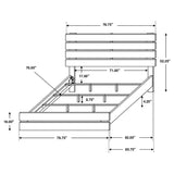 Front angle of Marion Coastal White Panel Bedroom Set bed