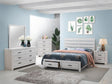 Marion Coastal White Storage Bedroom Set main bed view