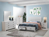 Marion Coastal White Storage Bedroom Set main bed view
