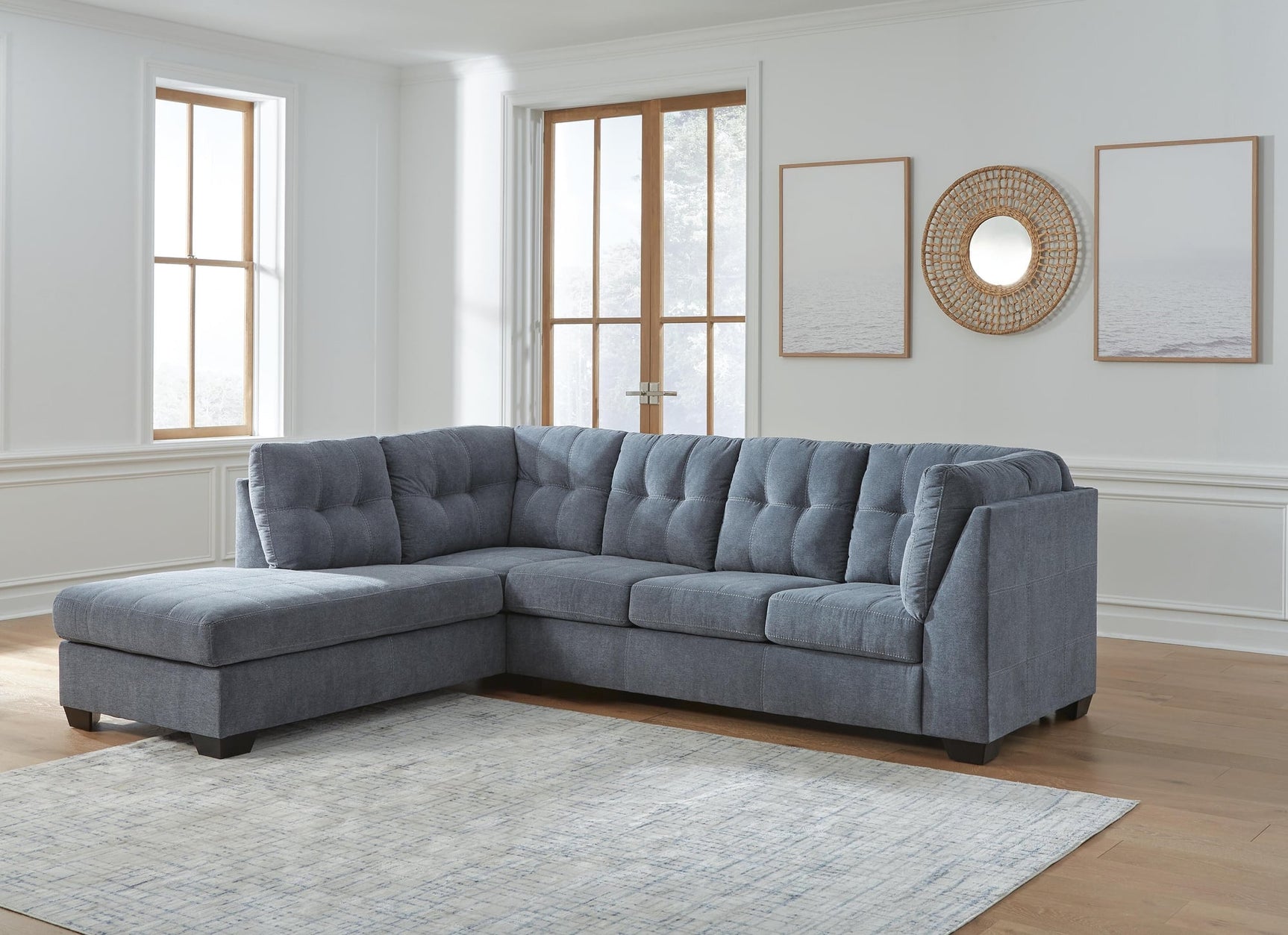 Marleton Denim 2-Piece Sectional with Ottoman - image 9