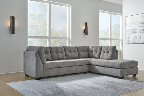 Marleton Gray 2-Piece Sectional with Ottoman - image 9