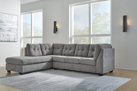 Marleton Gray 2-Piece Sectional with Ottoman - image 9