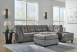 Marleton Gray 2-Piece Sleeper Sectional with Ottoman - image 1