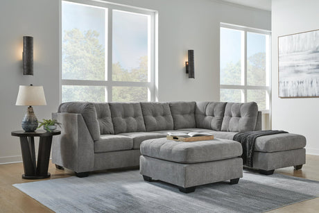 Marleton Gray 2-Piece Sleeper Sectional with Ottoman - image 1